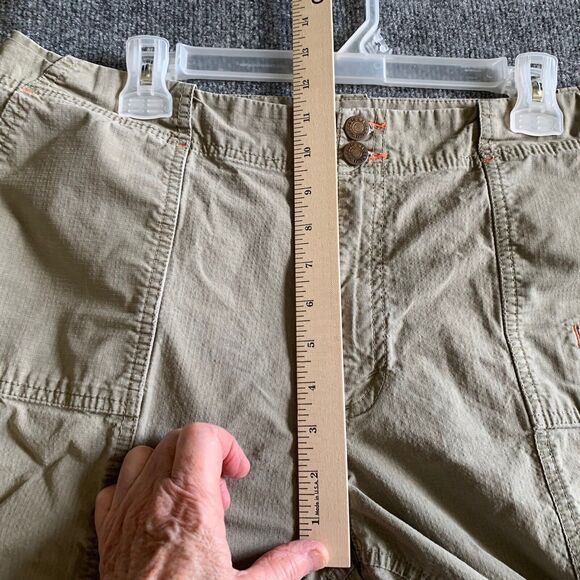 Eddie Bauer Hiking Shorts Women 16 Tall Mercer Fit Ripstop Fabric Olive - Picture 12 of 16